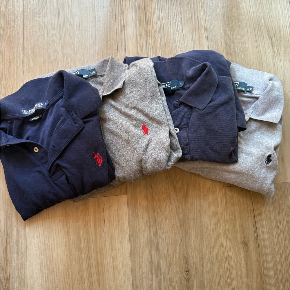 US Polo Assn. Shirt Bundle - Blue and Gray | All four SZ L